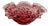 Vintage Fenton-Style Cranberry Thumbprint Pattern Ruffled Rim Glass Bowl For Sale