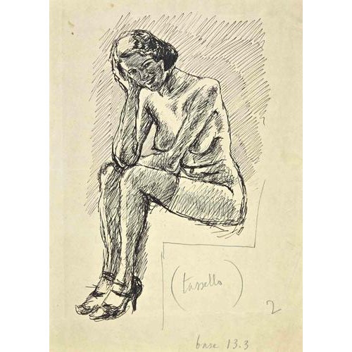 Pen drawing on paper realized by Mino Maccari in 1932. Not signed\. Published on "Il Selvaggio", n.12, p.83, 1932. Very...