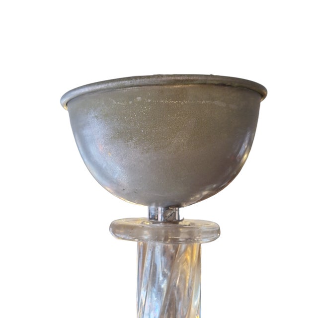 Pendant Light in Clear and Gilded Glass from Barovier & Toso, Italy, 1940s For Sale - Image 8 of 10