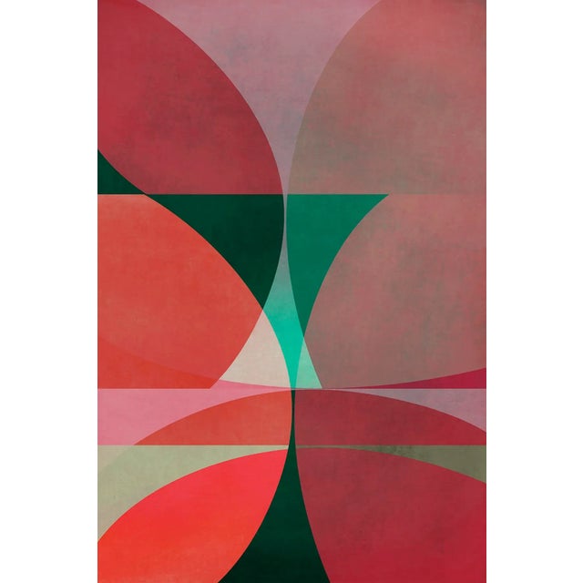Geometric Art Prints Triptych 3pc Set Red Orange Green by Angela Cameron For Sale - Image 4 of 5