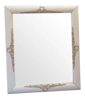 Vintage Weathered Whitewashed Mirror