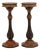 Pair of Burl Wood Regency Empire Black & Gold Pedestal Stands For Sale