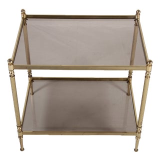 Vintage Neoclassical Brass Side Table, 1950 For Sale