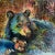 "Mama Bear", Black Bear and Cub Oil Painting A mother bear holds her baby cub in a protective hug.. Oil Painting, Framed...
