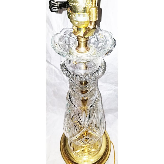 1950s Mid 20th Century Hollywood Regency Crystal Table Lamp For Sale - Image 5 of 6