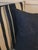 Folk Art Blue and White Striped Linen Pillows For Sale - Image 3 of 5