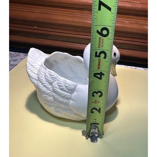 1990s Vintage MCM Homco White Swan Bowl, Porcelain, Planter For Sale - Image 5 of 5