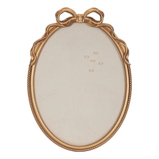 Oval Pin Board Frame with Elegant Bow Accent 23.5"H For Sale