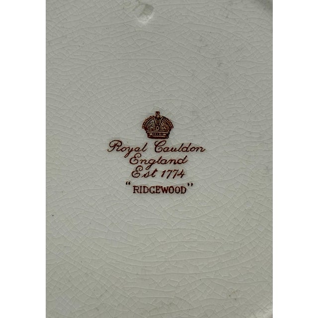 Ceramic Antique Rare Royal Cauldon "Ridgewood" Sportsman Pattern Plates - Set of 6 For Sale - Image 7 of 9