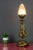 Traditional Empire Style Bronze-Colored Pewter and Frosted Cut Glass Table Lamp, 1900s For Sale - Image 3 of 18