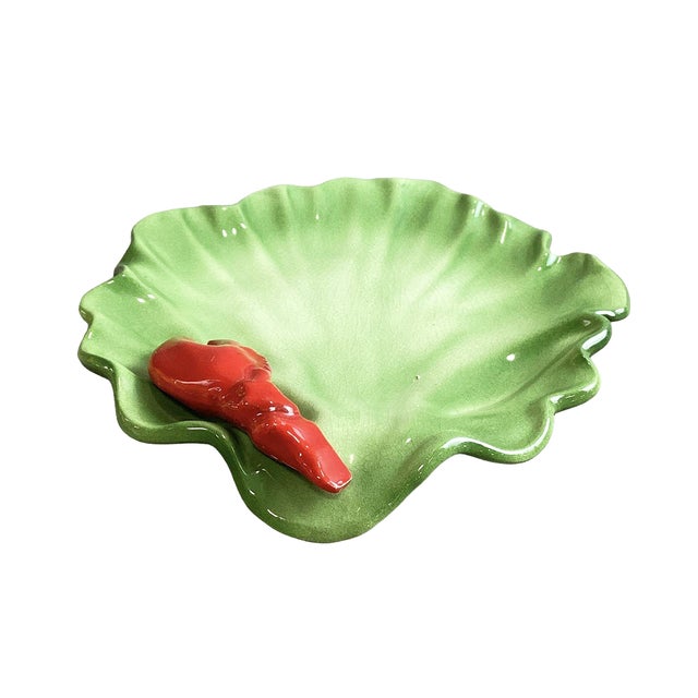 This wonderfully sculptural circa 1950 Lobsterware dish by California ceramicist Brad Keeler pairs a beautifully molded...
