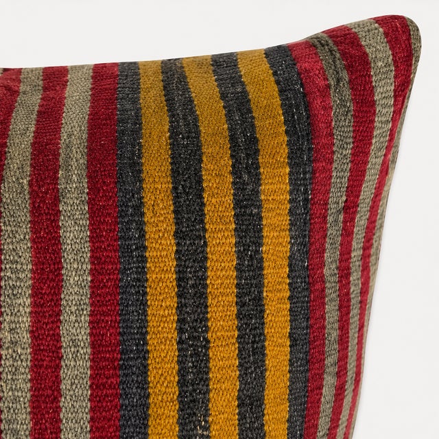 Tribal Vintage Kilim Pillow 28” X 28” For Sale - Image 3 of 5
