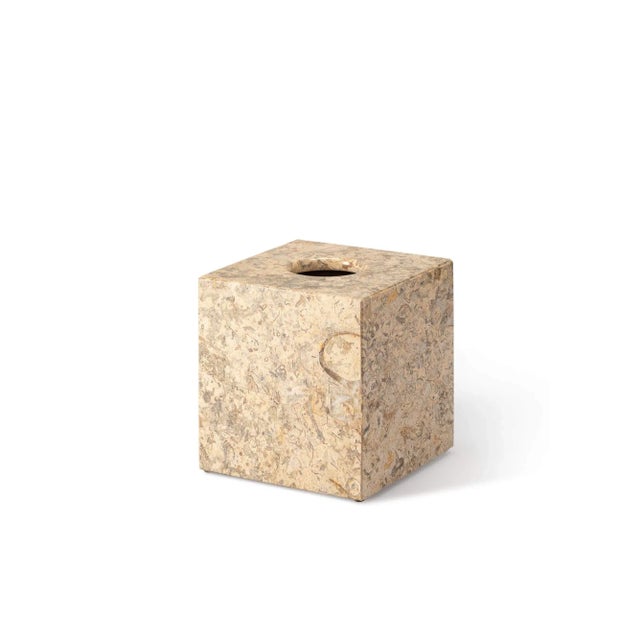 Coral Marble Square Tissue Box by Royal Bee Design For Sale - Image 4 of 4