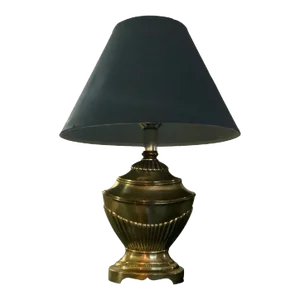 Brass Aladdin Lamp With Navy Blue Shade