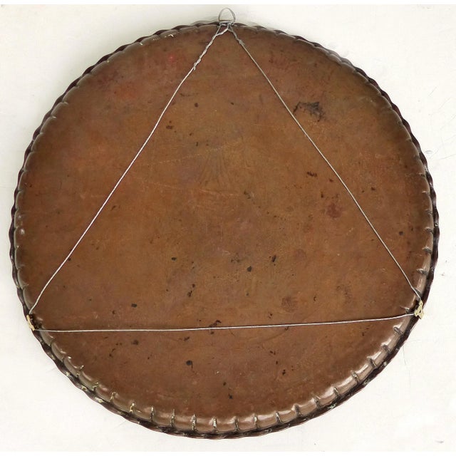 Metal Syrian Etched Copper Charger with Scalloped Edge and Camel Motif For Sale - Image 7 of 8