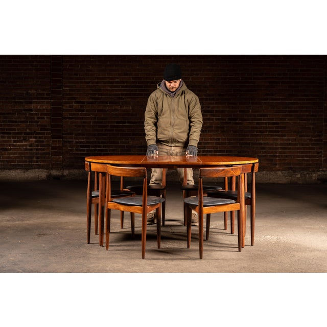 Hans Olsen Vintage Hans Olsen "Roundette" Dining Suite With 7 Chairs by Frem Røjle For Sale - Image 4 of 18