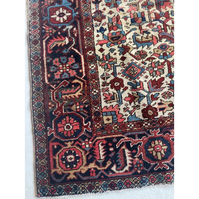 Blooming Jungle Heriz With Duel-finials Rug - 7.2 X 10.4 For Sale - Image 9 of 12