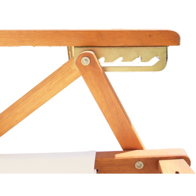 Coastal Chic Adjustable & Folding Canvas Deck / Beach Chair For Sale - Image 4 of 8