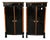 Pair of 19th Century Black Lacquered Biedermeier 2 Door Tall Cabinets For Sale