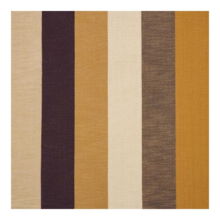 Schumacher Appino Stripe Fabric In Ochre For Sale