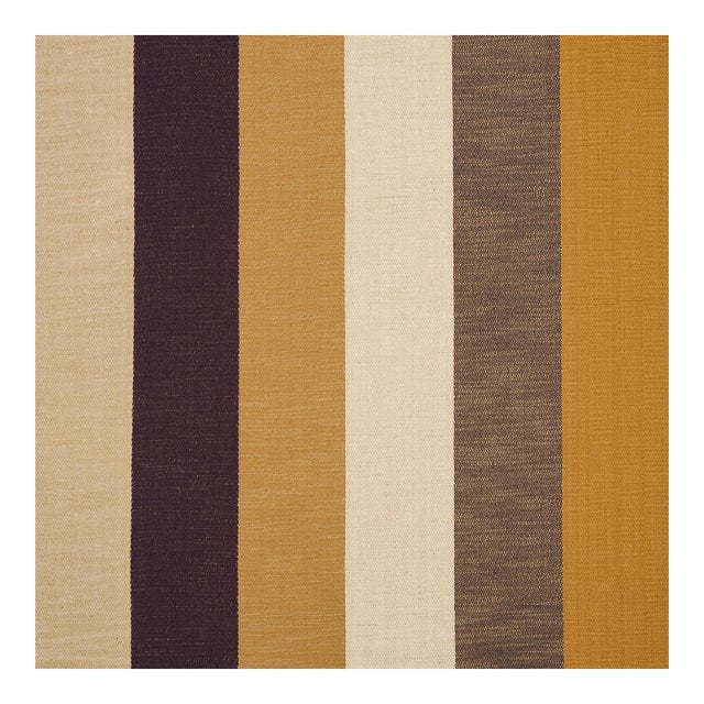 Schumacher Appino Stripe Fabric In Ochre For Sale