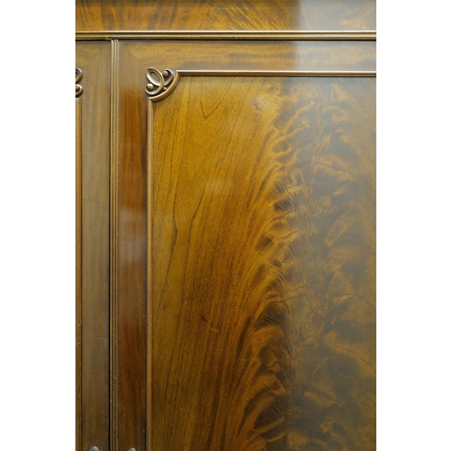 Waring & Gillow Walnut Burl Houskeeper Press With Original Metal Plaque For Sale - Image 4 of 8