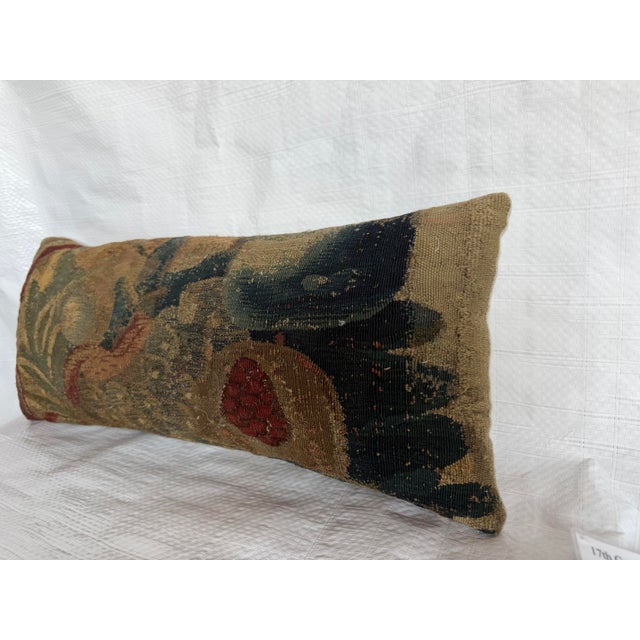 Baroque 17th Century Flemish Verdure Fruit Lumbar Pillow For Sale - Image 3 of 7