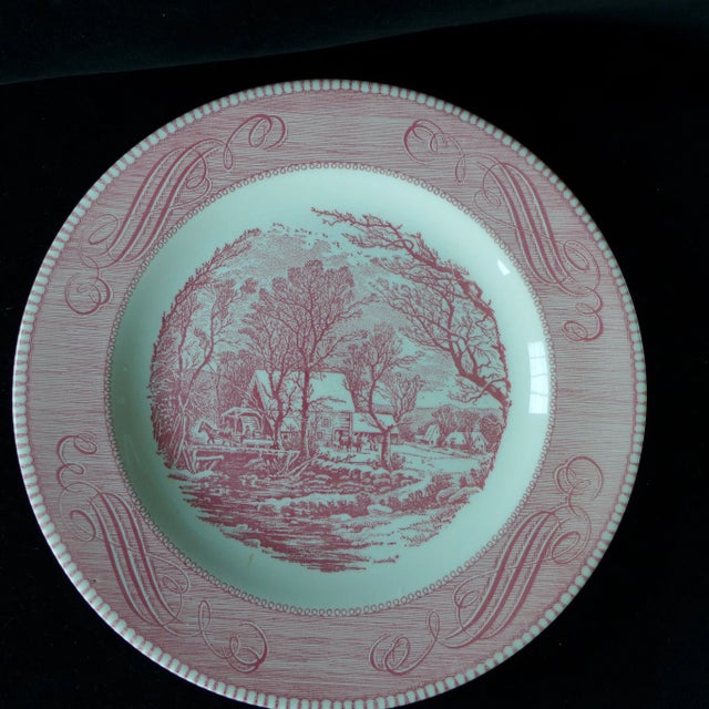 Traditional Pink & White Dinner Plates "Royal Ironstone" - Set of 4 For Sale - Image 3 of 7