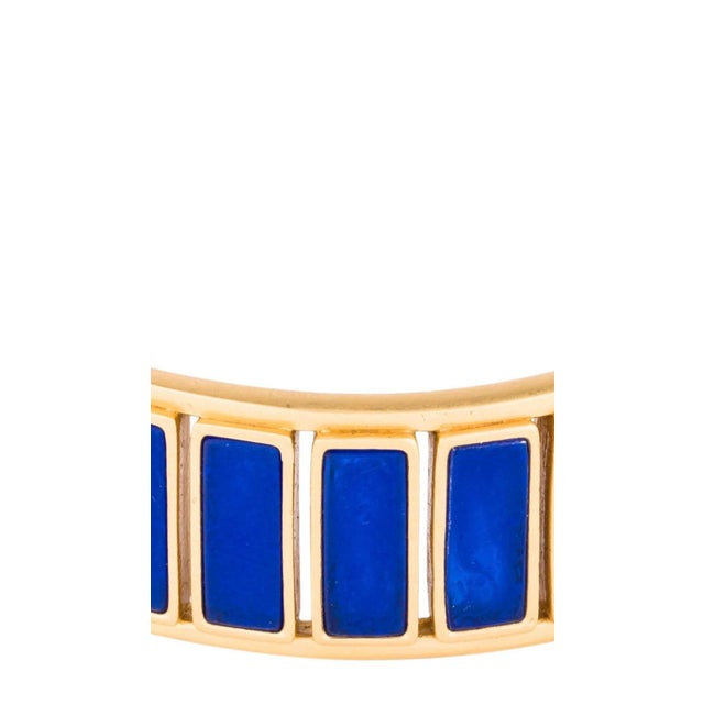 Metal Tory Burch Rectangular Resin Cuff Gold Plated One Size Talosel Style For Sale - Image 7 of 8