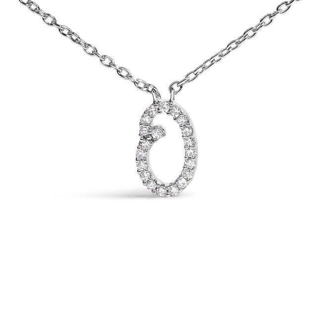Embrace the elegance of personalization with this stunning 10K White gold pendant, delicately crafted into a flowing...