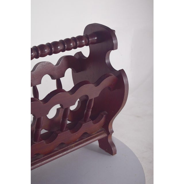 Antique Rustic Oak Magazine Rack, 1890s For Sale - Image 5 of 7