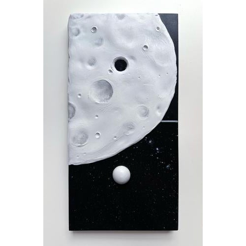 Vera Vizzi, Lunar Crater, 2026, Blue and White Foam Clay Relief on Wood For Sale - Image 11 of 11
