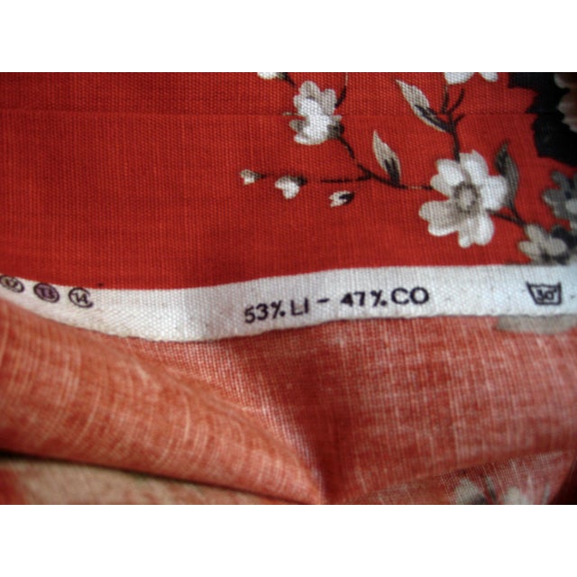 French 1970 Pair of Floral Rust Linen Curtains For Sale - Image 13 of 13