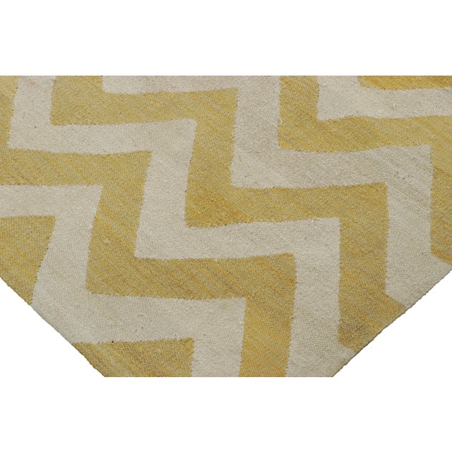 Traditional Vintage Egyptian Kilim With Gold and Chevrons - Rug & Kilim For Sale - Image 3 of 7