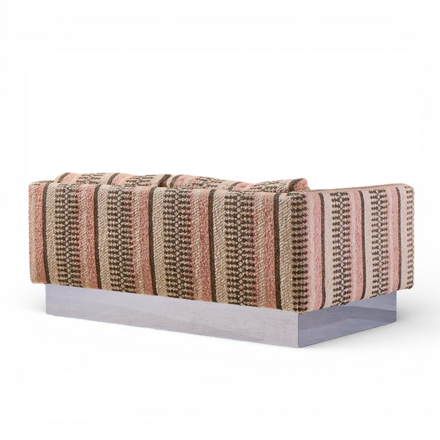 Milo Baughman for Thayer Coggin Chrome Settee Loveseat Sofas - Pair For Sale - Image 11 of 13