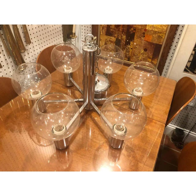 Metal 1960s Mid-Century Modern Chrome Sputnik Style Chandelier For Sale - Image 7 of 11