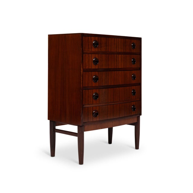 Kai Kristiansen Vintage Danish Mid Century Rosewood 5 Drawer Chest 1960s Kai Kristiansen For Sale - Image 4 of 10