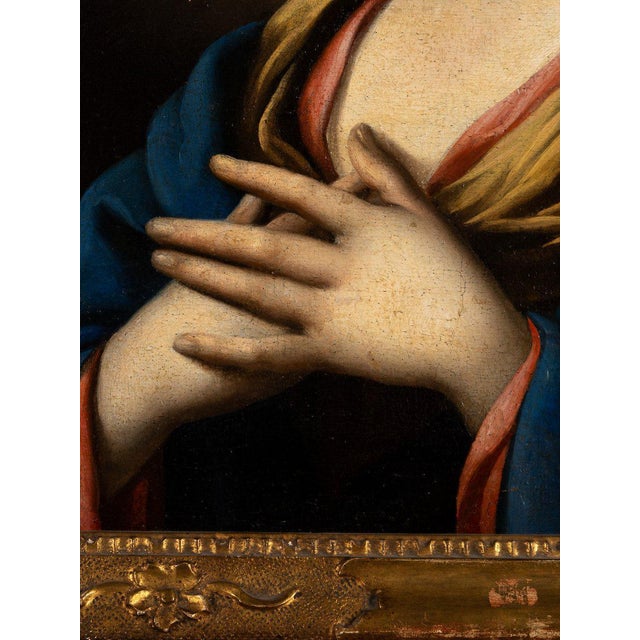 After Elisabetta Sirani, Virgin in Prayer, 1600s, Oil Painting For Sale - Image 5 of 7