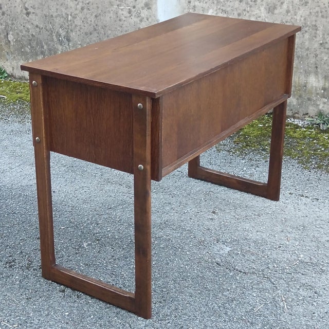 Mid-Century Modern Mid-Century Desk with Oak Finish, France, 1970 For Sale - Image 3 of 10