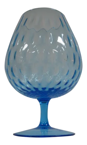 1960s Empoli Aqua Blue Optic Glass Snifter Vase
