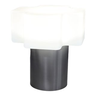 Italian Glass and Aluminum Table Lamp Made in Italy For Sale