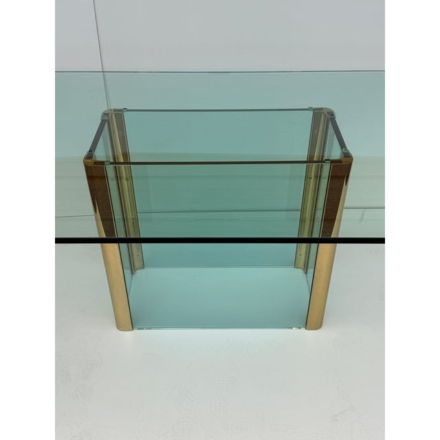 1970s Leon Rosen for Pace Collection Glass and Brass Dining Table For Sale In Los Angeles - Image 6 of 12