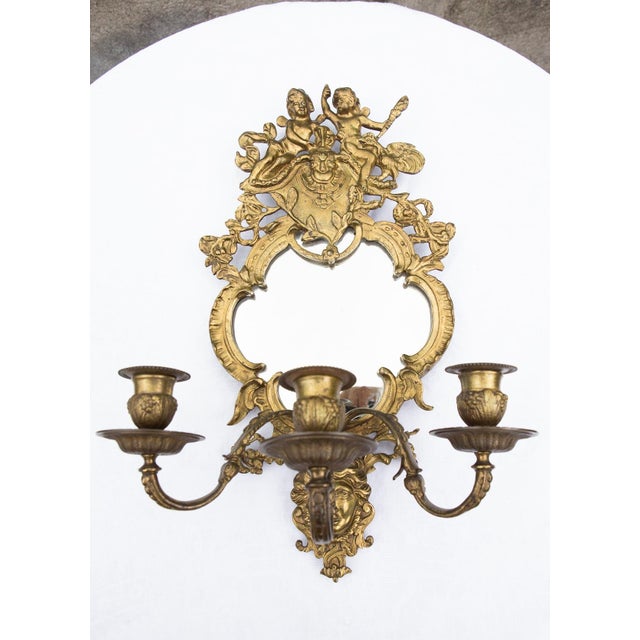 French Wall Candleholders with Mirror, 1880, Set of 2 For Sale - Image 4 of 10