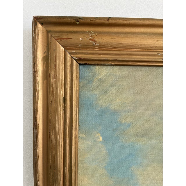 Textile Vintage Signed Sailing Ship Seascape Oil Painting For Sale - Image 7 of 13
