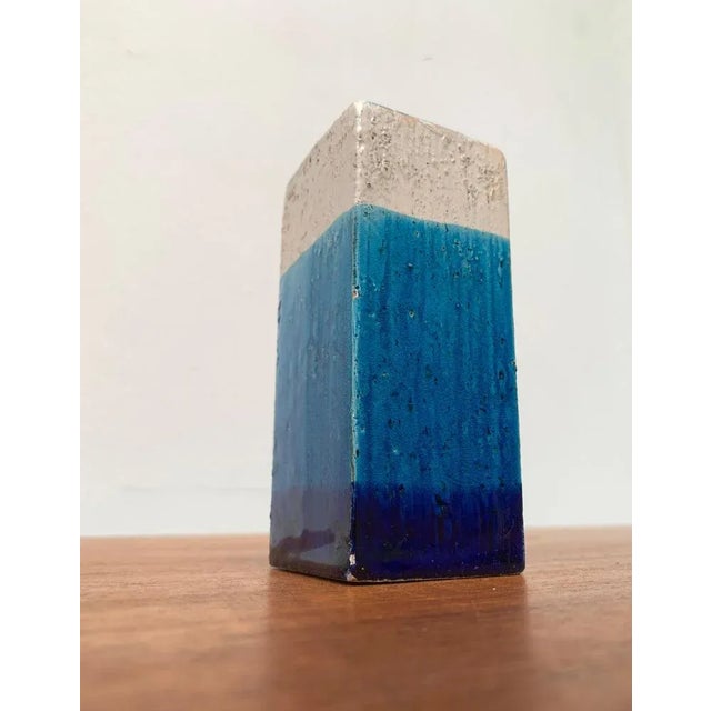 Mid-Century Italian Minimalist Blue and White Pottery Vase From Bitossi, 1960s For Sale - Image 13 of 18