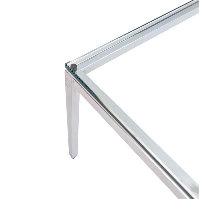 Late 20th Century Vintage Square Glass and Chrome Coffee Table by Knoll International, 1970s For Sale - Image 5 of 7