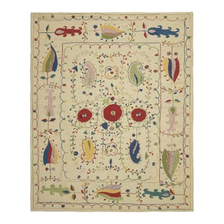 Rug & Kilim’s Suzani Style Kilim With Polychromatic Tribal Patterns For Sale
