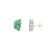 Modern Modernist Fine Silver Emerald & Diamond Cluster Stud Earrings- A Pair For Sale - Image 3 of 11