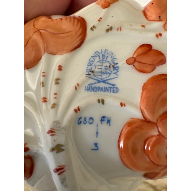 Herend 20th Century Herend Chinese Bouquet Nut / Trinket Dish in Rust For Sale - Image 4 of 7