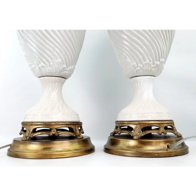 Lamps Pair Italian Blanc De Chine Restored For Sale - Image 12 of 13